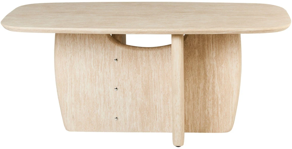Beliani Valgomojo stalas TRAVERS Travertino efektas 180 cm 90 cm