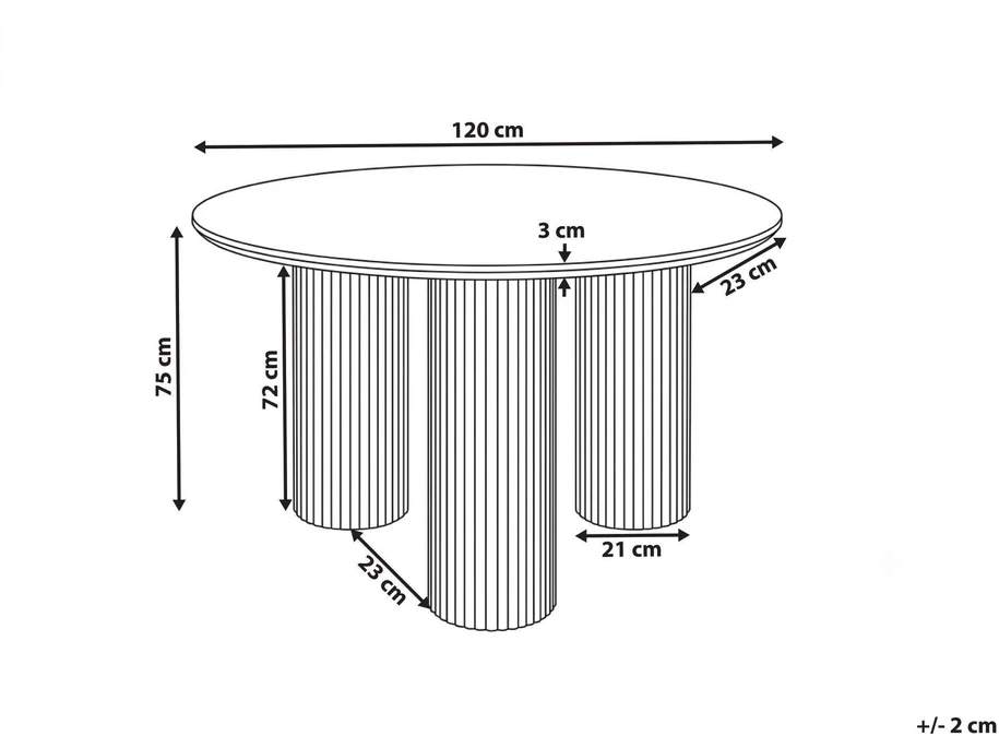 Beliani Valgomojo stalas TULEMALU baltas 120 cm