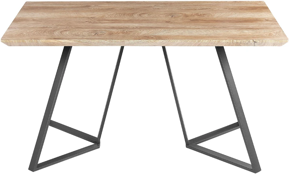 Beliani Valgomojo stalas UPTON šviesiai rudas 140 cm 80 cm
