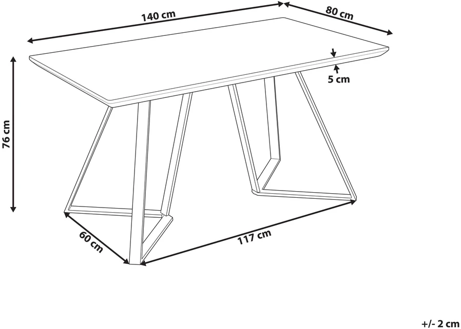 Beliani Valgomojo stalas UPTON šviesiai rudas 140 cm 80 cm
