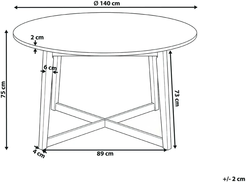 Beliani Valgomojo stalas WAIPORI tamsaus ąžuolo spalvos 140 cm