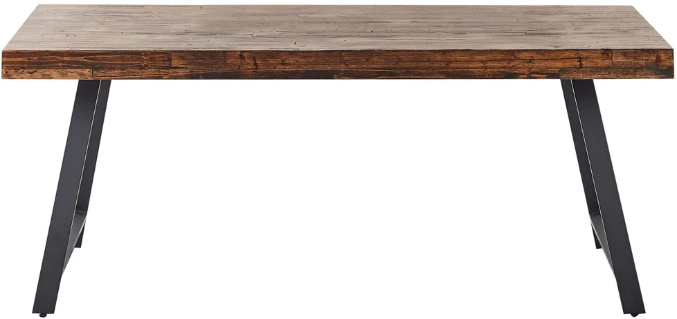 Beliani Valgomojo stalas WARTON tamsiai rudas, 180x90 cm, pušies mediena