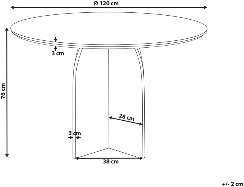 Beliani Valgomojo stalas YARRA tamsiai rudas 120 cm