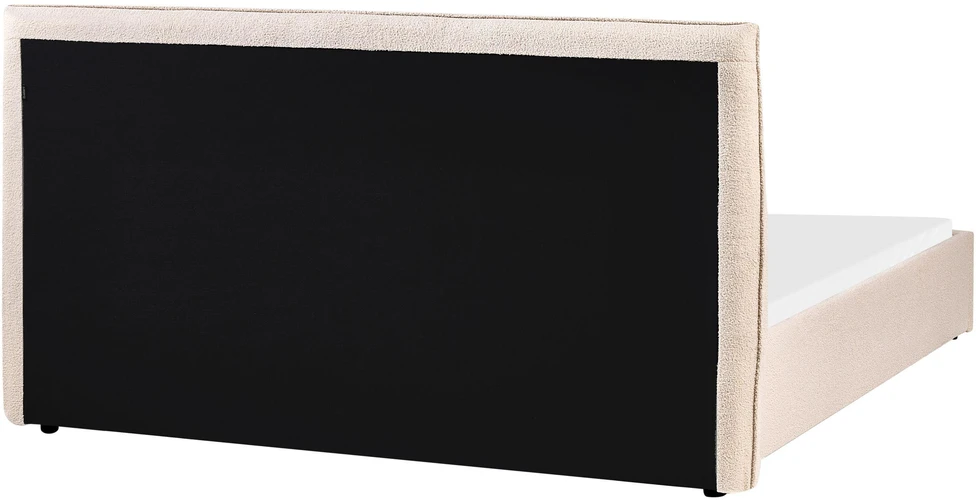 Beliani Vandeninė lova Boucle LAVAUR 160 x 200 cm smėlio spalvos