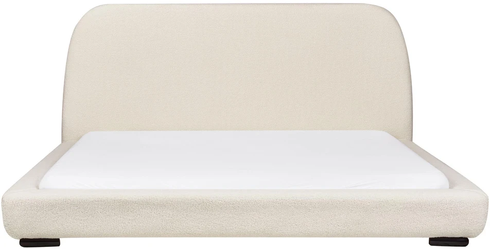 Beliani Vandeninė lova Boucle ROISEL 180 x 200 cm šviesi smėlio spalva