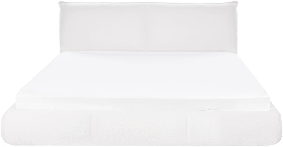 Beliani Vandeninė lova Boucle VINAY 180 x 200 cm balta