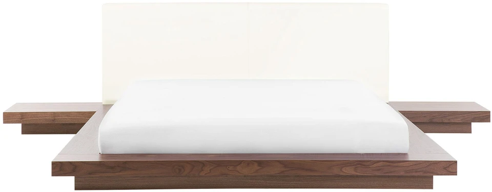 Beliani Vandeninė lova iš ekologiškos odos ZEN 160 x 200 cm, uosio ruda