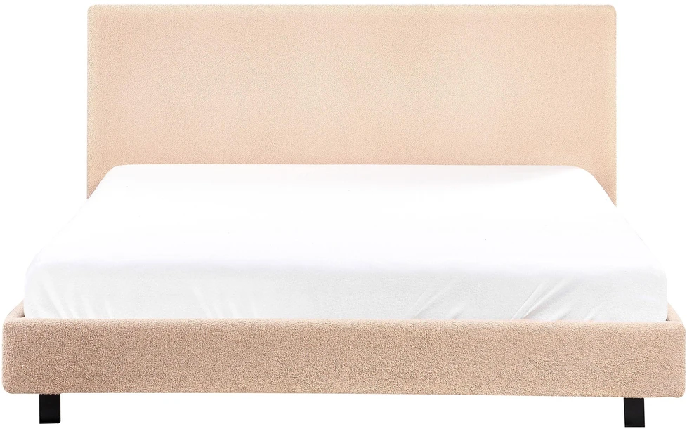 Beliani Vandens lova Boucle ALBI 160 x 200 cm smėlio spalvos