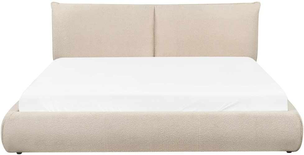 Beliani Vandens lova Boucle VINAY 180 x 200 cm šviesiai smėlio spalvos