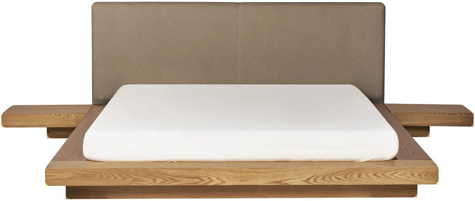 Beliani Vandens lova Boucle ZEN 160 x 200 cm Natūralus uosis