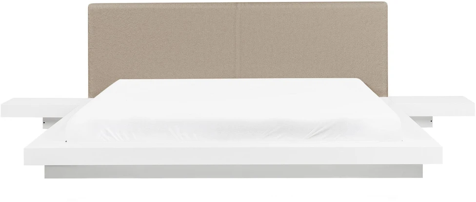 Beliani Vandens lova Boucle ZEN 180 x 200 cm Balta