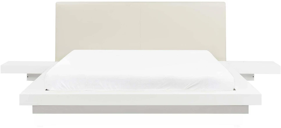 Beliani Vandens lova iš dirbtinės odos ZEN 160 x 200 cm balta
