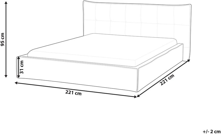Beliani Vandens lova iš sintetinės lino tekstilės LESTRE, 180 x 200 cm, žalia