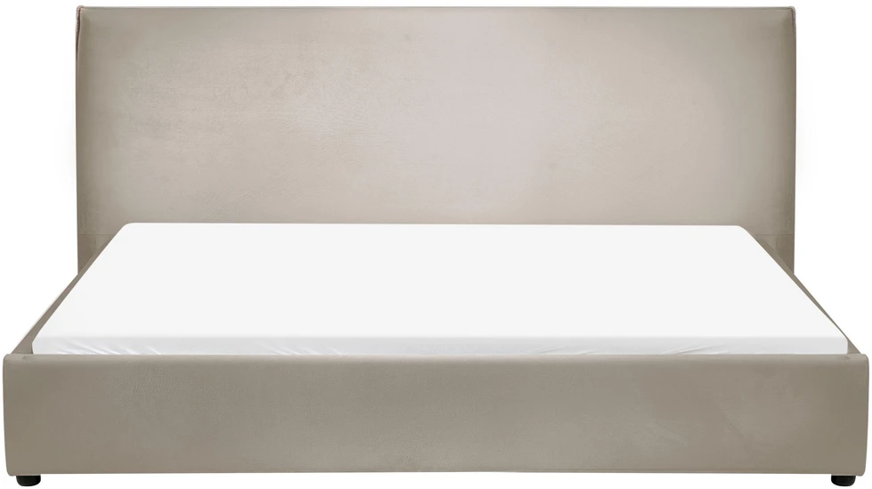 Beliani Vandens lova LAVAUR, veliūras, 180 x 200 cm, smėlio ir pilkos spalvos