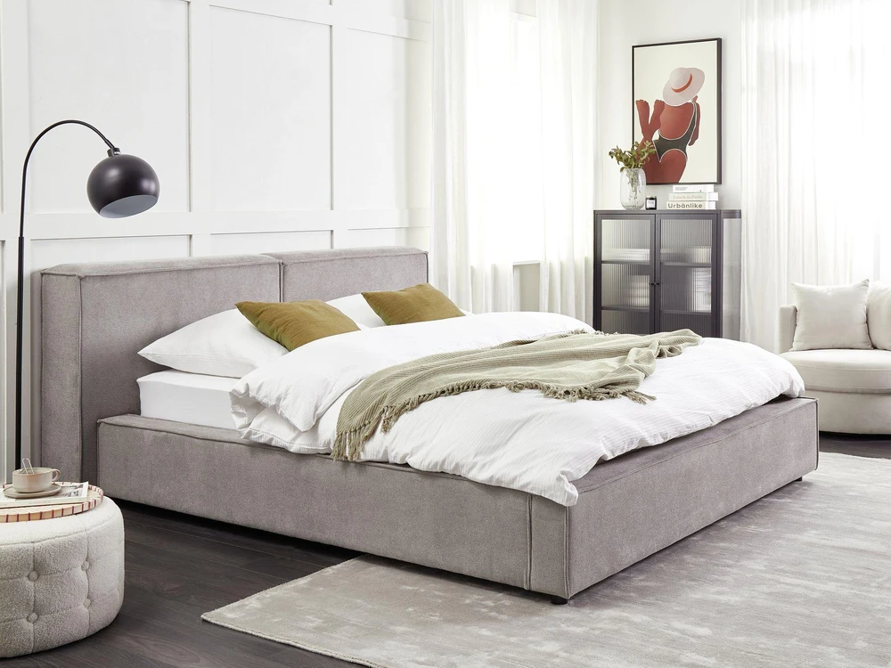 Beliani Vandens lova LINARDS 160 x 200 cm, pilka