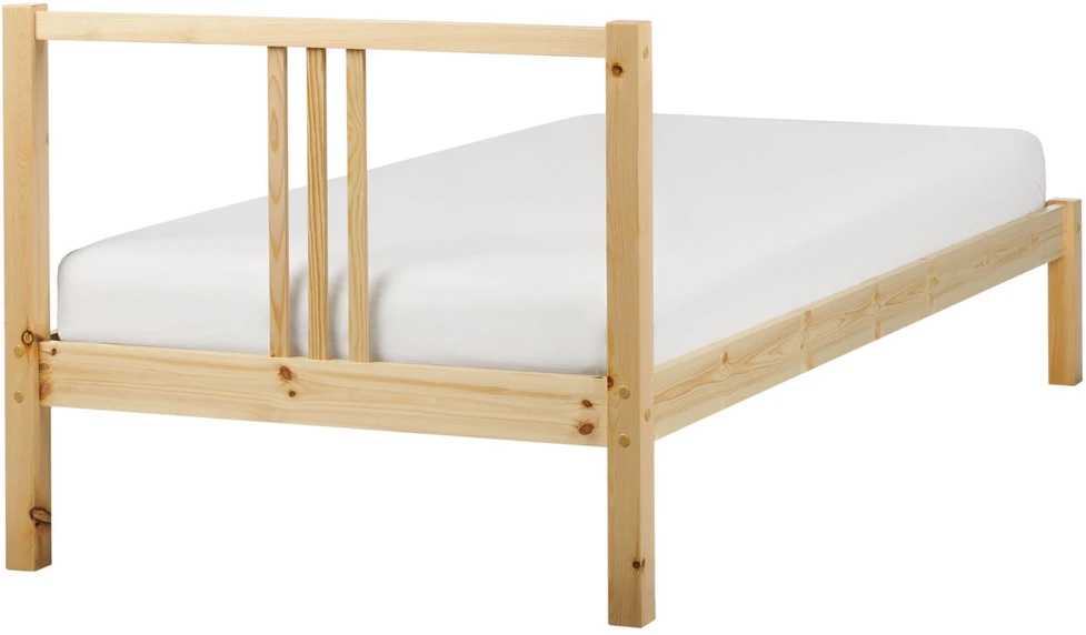Beliani VANNES pušies medienos lova 90 x 200 cm šviesiai ruda