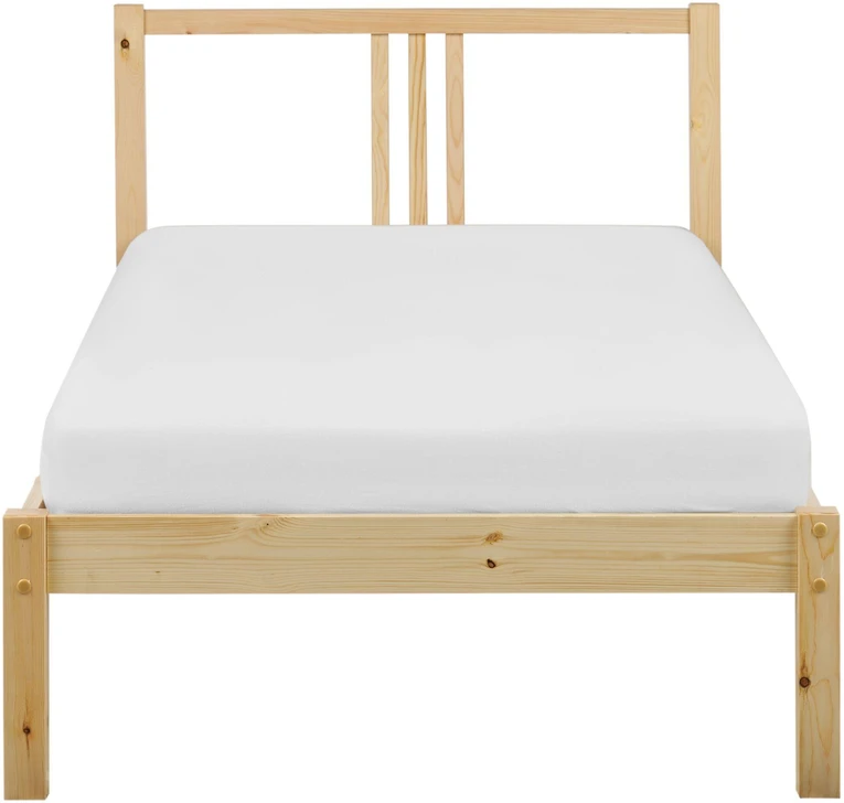 Beliani VANNES pušies medienos lova 90 x 200 cm šviesiai ruda