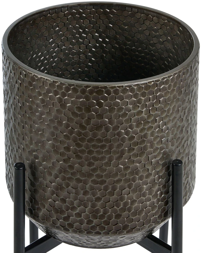 Beliani Vazonas ant kojelių ALDOVANDRA 34 cm, metalinis, juodas