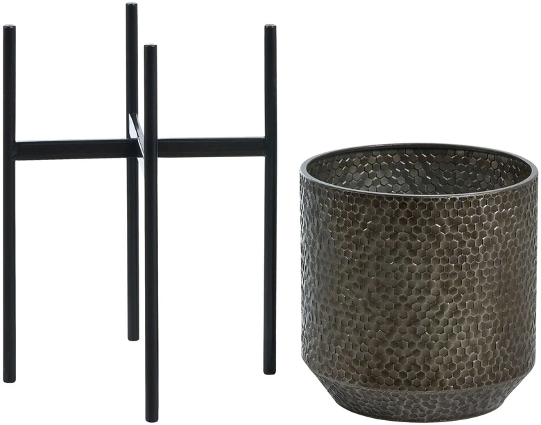 Beliani Vazonas ant kojelių ALDOVANDRA 34 cm, metalinis, juodas