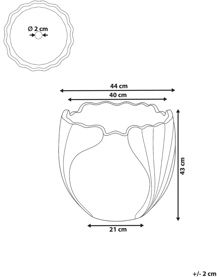 Beliani Vazonas ARPONE 44 cm baltas