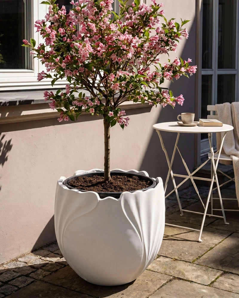 Beliani Vazonas ARPONE 44 cm baltas