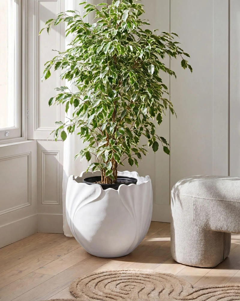 Beliani Vazonas ARPONE 44 cm baltas