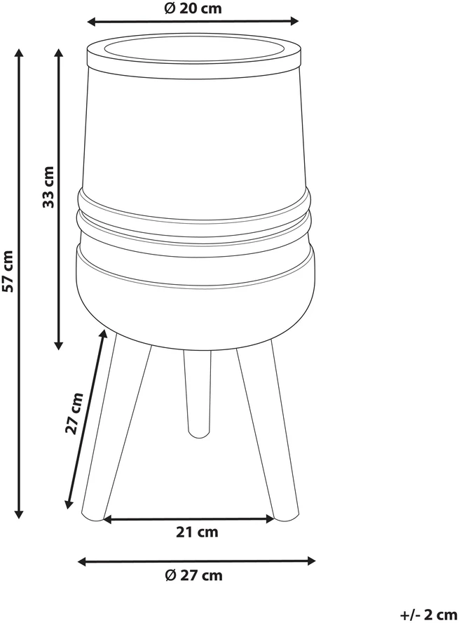 Beliani Vazonas su kojelėmis ARISAEMA 27 cm pilkas