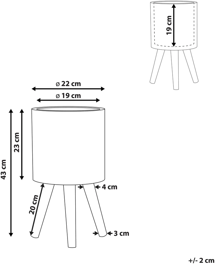 Beliani Vazonas su kojelėmis KOTTES 22 cm šviesiai rudas