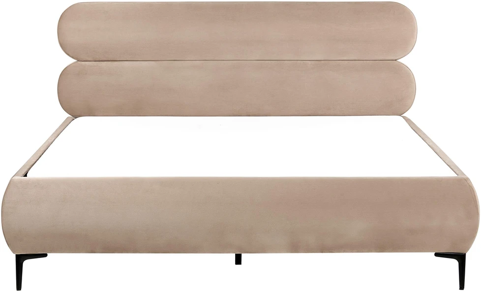 Beliani Veliūrinė lova LESSAY 180 x 200 cm smėlio pilkumo