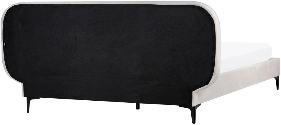 Beliani Veliūrinė lova SUZETTE 160 x 200 cm Šviesiai pilka