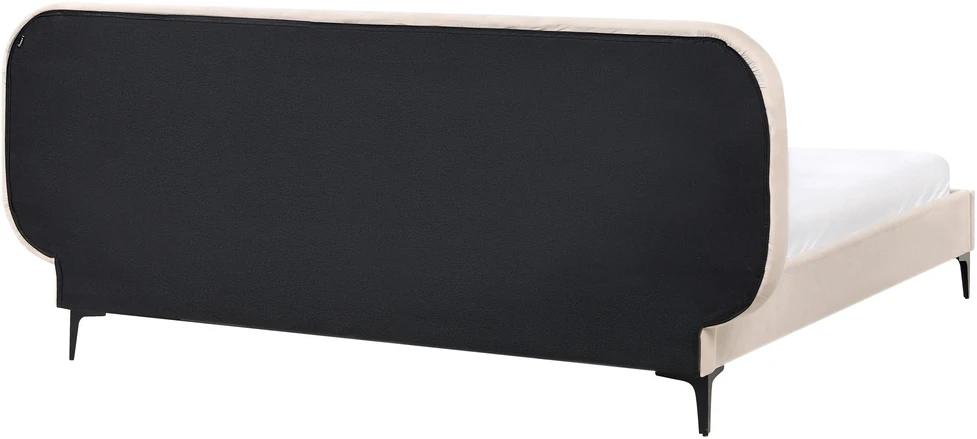 Beliani Veliūrinė lova SUZETTE 180 x 200 cm šviesiai smėlio spalvos