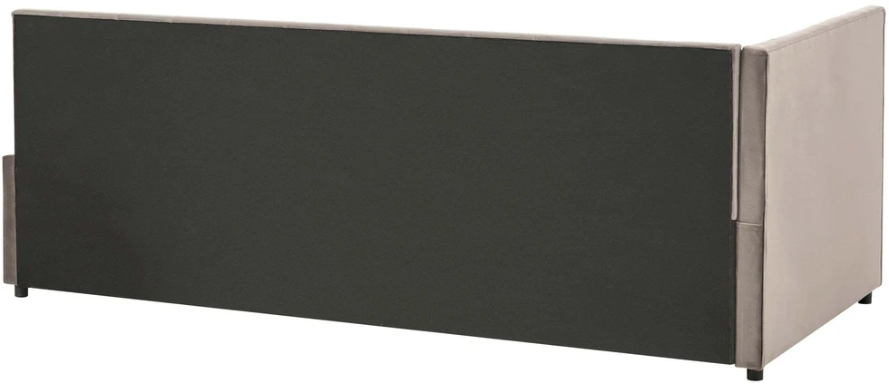 Beliani Veliūrinė viengulė lova LISIEUX, 90 x 200 cm, smėlio pilkumo