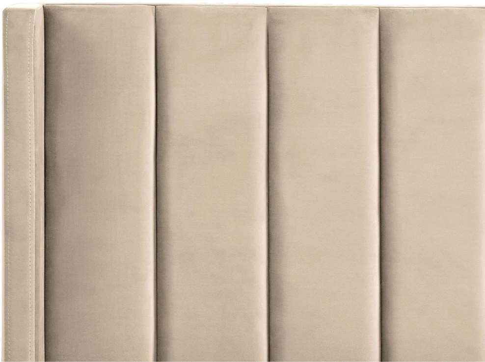 Beliani Veltinė lova VILLETTE 160 x 200 cm smėlio spalvos