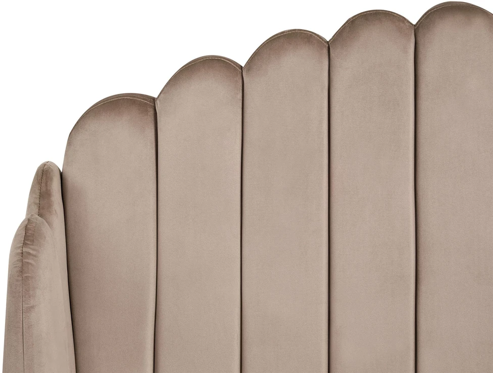Beliani Velvetinė lova AMBILLOU 120 x 200 cm smėlio spalvos