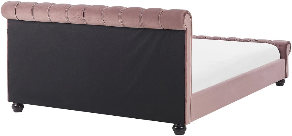 Beliani Velvetinė lova AVALLON, 180 x 200 cm, rožinė