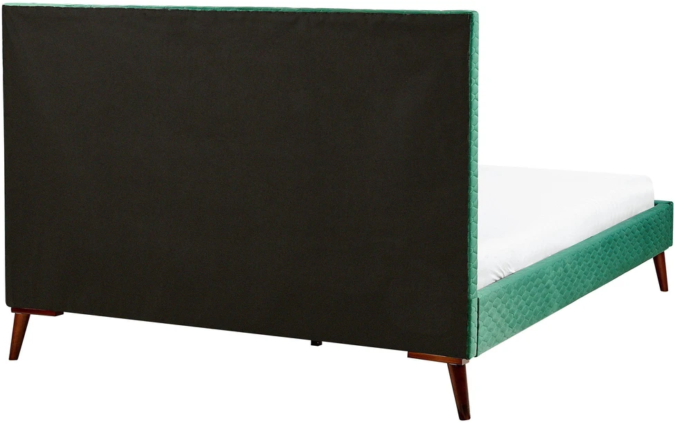 Beliani Velvetinė lova BAYONNE 160 x 200 cm tamsiai žalia