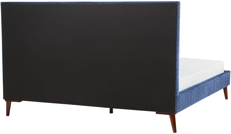 Beliani Velvetinė lova BAYONNE 180 x 200 cm, mėlyna