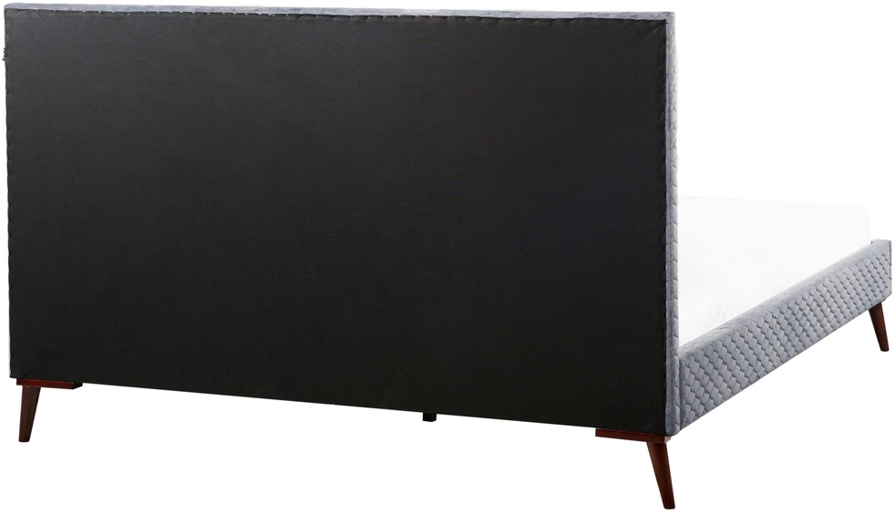 Beliani Velvetinė lova BAYONNE 180 x 200 cm šviesiai pilka