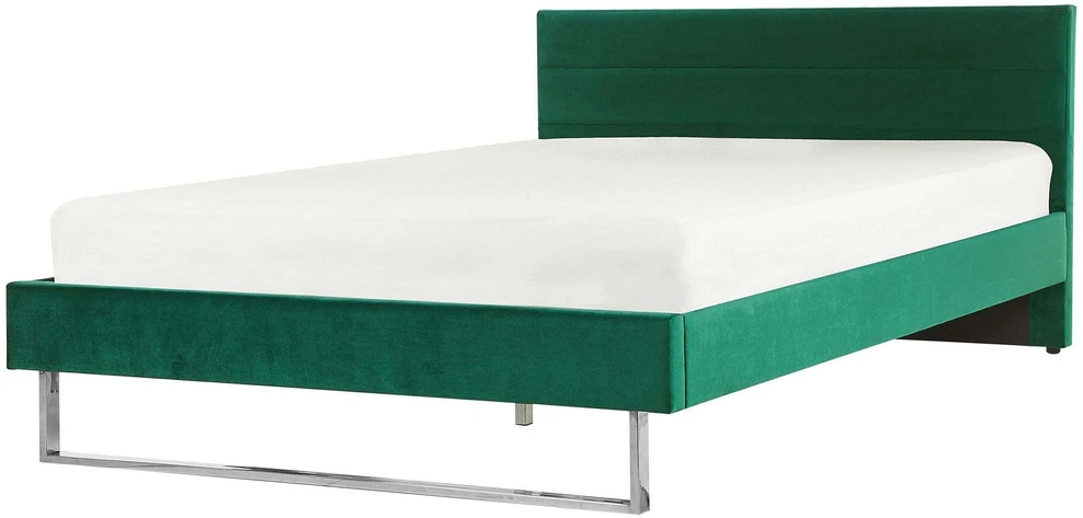 Beliani Velvetinė lova BELLOU 180 x 200 cm, žalia