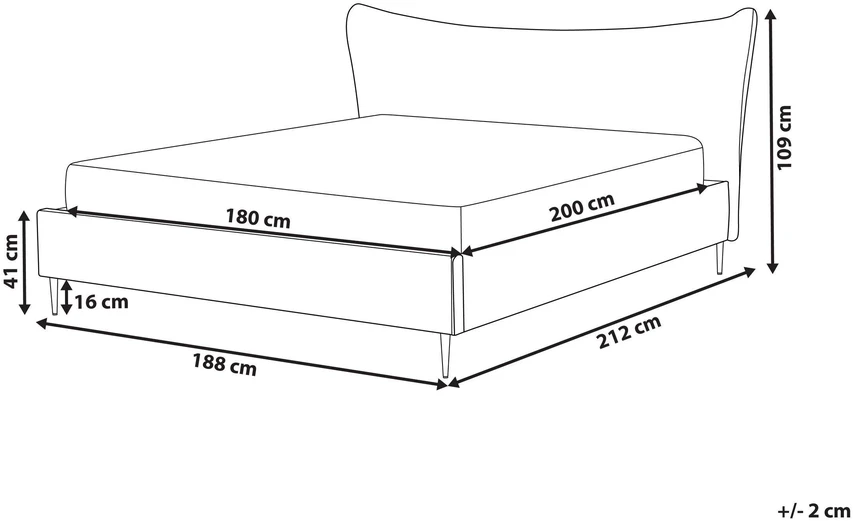 Beliani Velvetinė lova CHALEIX 180 x 200 cm persiko spalvos