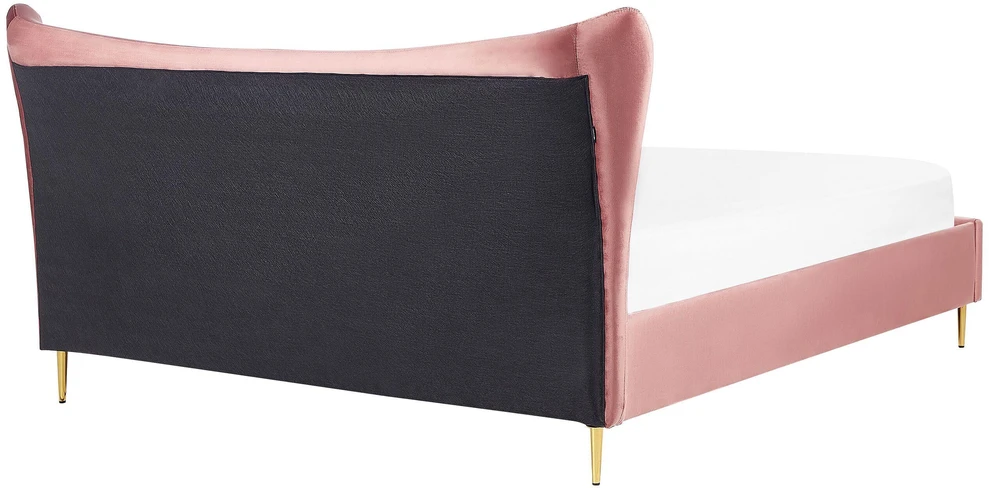 Beliani Velvetinė lova CHALEIX 180 x 200 cm persiko spalvos