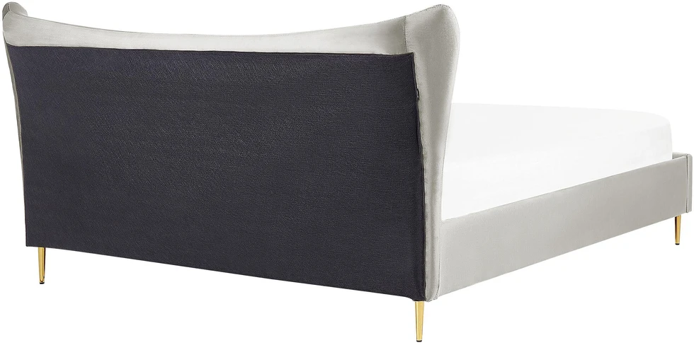 Beliani Velvetinė lova CHALEIX 180 x 200 cm šviesiai pilka