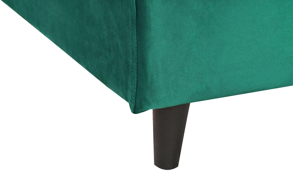 Beliani Velvetinė lova FITOU 140 x 200 cm tamsiai žalia