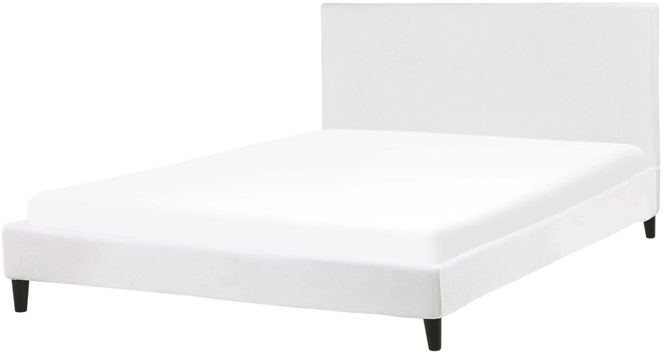 Beliani Velvetinė lova FITOU 160 x 200 cm balta