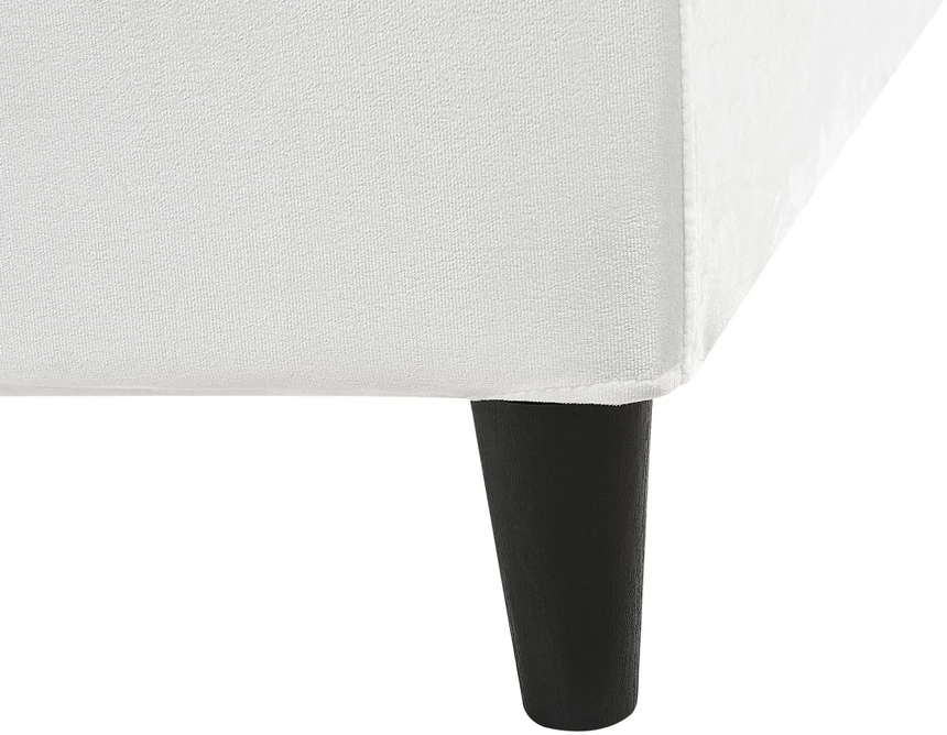 Beliani Velvetinė lova FITOU 160 x 200 cm balta