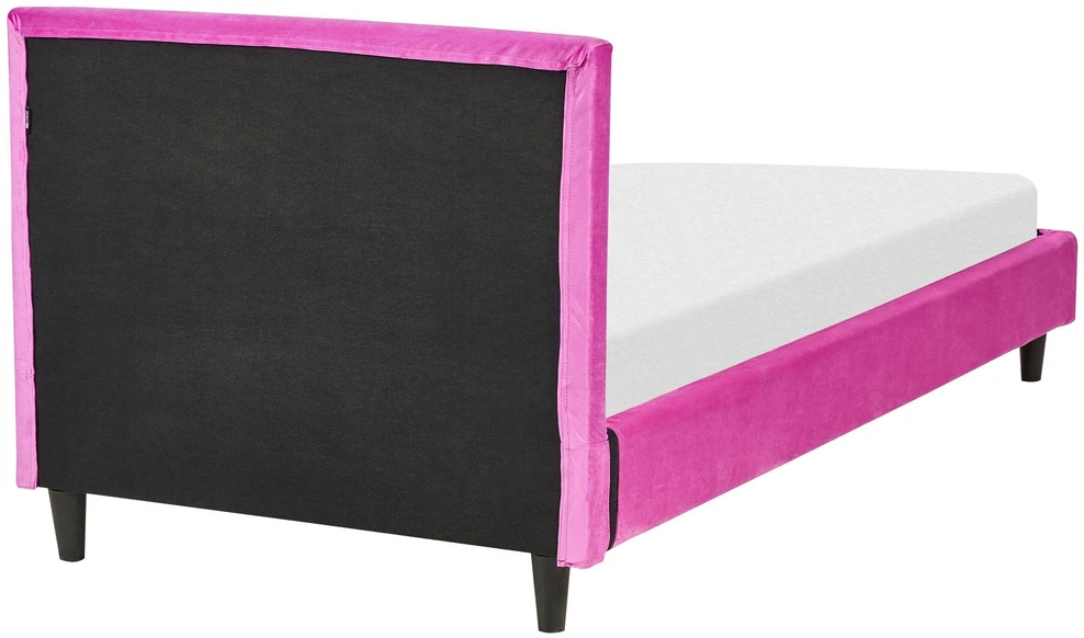 Beliani Velvetinė lova FITOU 90 x 200 cm, fuksijos spalvos