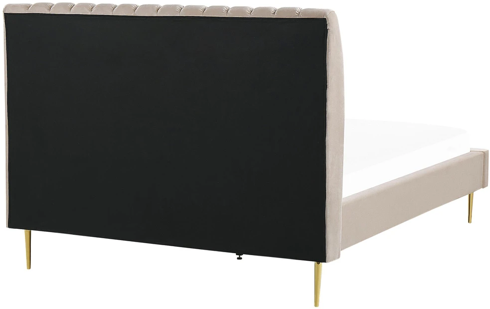 Beliani Velvetinė lova MARVILLE 180 x 200 cm smėlio spalvos