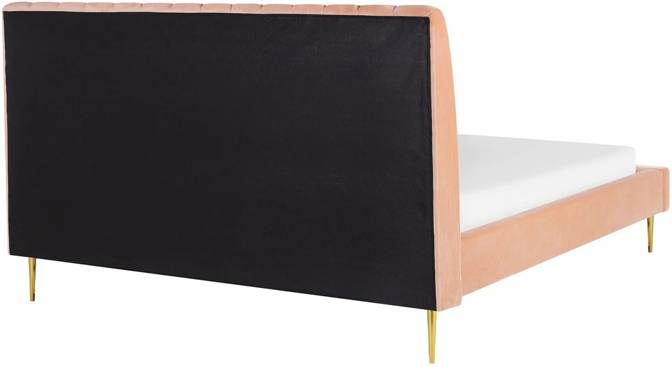 Beliani Velvetinė lova MARVILLE 180 x 200 cm persiko spalvos