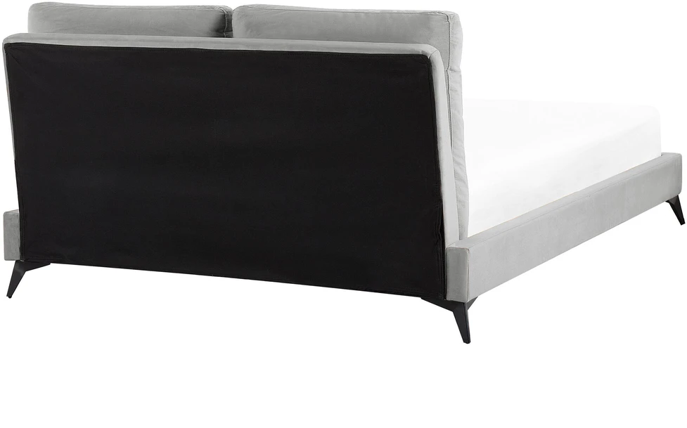 Beliani Velvetinė lova MELLE 140 x 200 cm pilka