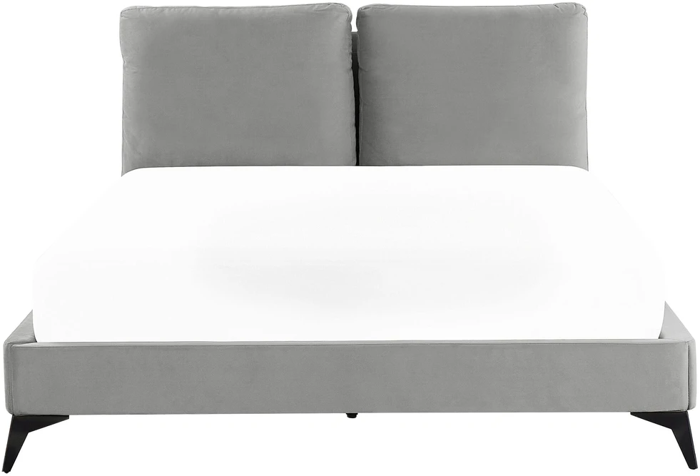 Beliani Velvetinė lova MELLE 160 x 200 cm Pilka
